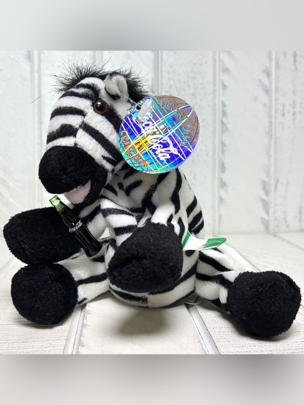 Coca Cola International Collection Item #0241 Topus Nigera Zebra Bean Bag Plush